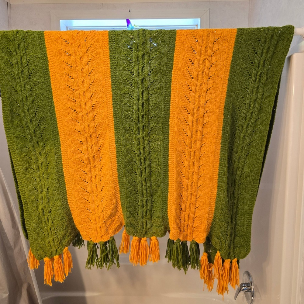 72"x44" vintage hand crocheted